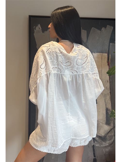 Camicia over in pizzo san gallo DIECI MINUTI | F8359C93R35R2